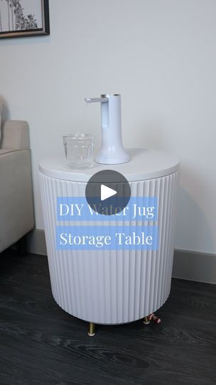 Table Top Water Dispenser, Hidden Water Jug Storage, Aesthetic Water Dispenser, Water Dispenser Cover Diy, Water Dispenser Cabinet Ideas, Water Dispenser Ideas, Water Dispenser Design, Diy Storage Table, 5 Gallon Water Bottle