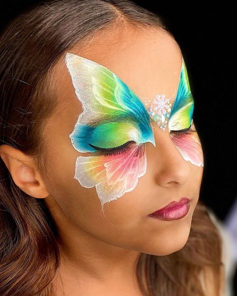 Nats Fancy Face paint Sydney on Instagram: “Love painting this beautiful girl 💖” Rainbow Face Paint, Animal Face Paintings, Festival Face Paint, Adult Face Painting, Butterfly Face Paint, Girl Face Painting, Festival Face, Rainbow Face, Butterfly Face