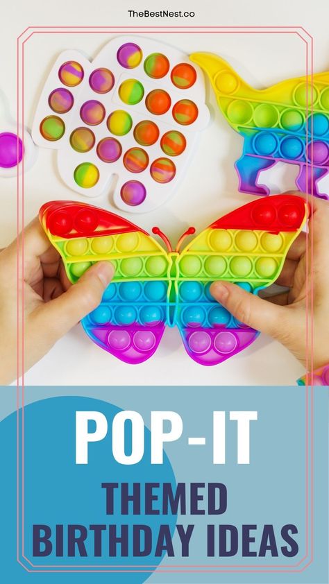 Planning a pop it themed birthday party? Here's plenty of decoration ideas, cake toppers, pop it party favors, and gift ideas! Pop It Themed Birthday Party, Pop It Birthday Party Theme, It Themed Birthday Party, Pop It Party Ideas, Popit Party, It Birthday Party, Pop It Party, Pop It Birthday, It Party