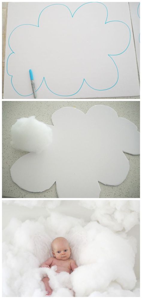 DIY Clouds! Perfect for an adorable photo shoot or party prop! Photography Backdrop Ideas, Diy Newborn Photography, Diy Photography Props, Photography Backdrops Diy, Photo Props Diy, Foto Newborn, Diy Photo Backdrop, Diy Clouds, Diy Props