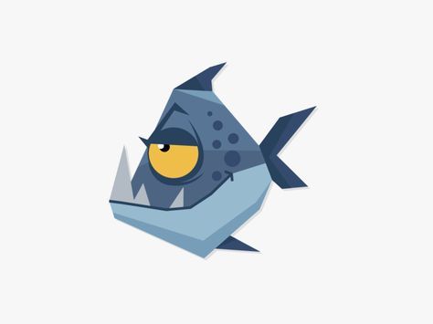 Piranha Fish Animation/Liquid Motion by Nickita Kobets - Dribbble Fish Illustration Design, Animated Fish, Fish Animation, Fish Gif, Piranha Fish, Amazon Animals, Fish Cartoon, Funny Fish, Fish Vector