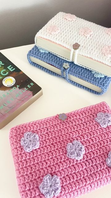 Crocheted Book Cover, Crochet Book Cover, Crochet Products, Book Business, Crochet Book, Crocheted Items, Book Sleeve, Crochet Books, June 16