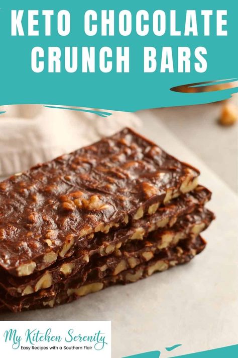 One taste, and you'll want to make this keto bar recipe over and over! No artificial ingredients, dairy-free, and gluten-free. Only 3 net carbs per serving! Chocolate Crunch Bars, Crunch Bars Recipe, Crunch Bars, Keto Bars, Keto Candy, Crunch Bar, No Dairy, Chocolate Crunch, Low Carb Diets