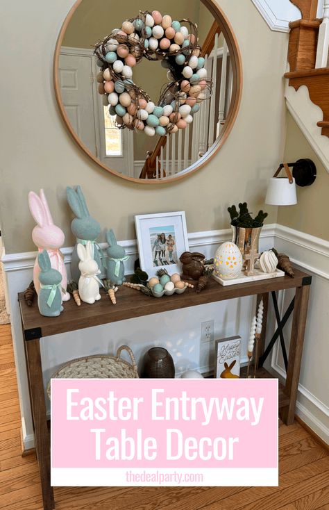 Looking for Easter decorations for an entryway table? All of these Easter decor finds are super cute! If you find yourself stumped decorating for easter hopefully this post will help. I'm sharing all of the best Easter decor for console table or entryway. Decor For Console Table, Easter Entryway Table Decor, Easter Entryway, Foyer Table Decor, Decorating For Easter, Table Decor Easter, Easter Home Decor, Clever Organizer, Entryway Table Decor