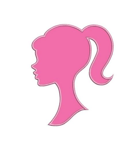 Barbie Outline, Vintage Barbie Aesthetic, Barbie Head Logo, Barbie Designs, Barbie Png, Barbie Head, Barbie Silhouette, Barbie Theme Party, Head Silhouette