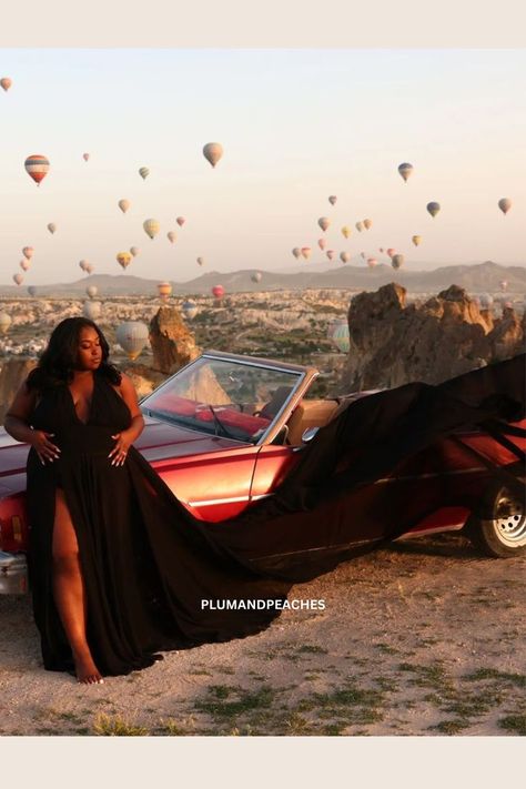 Cappadocia Photoshoot Dress | Black Flying Dress Georgette Fabric Long Tail Gown Long Tail Gown, Tail Gown, Flying Dress, Dress Georgette, Prewedding Photoshoot, Georgette Gown, Neck Deep, Black Neck, Photoshoot Dress