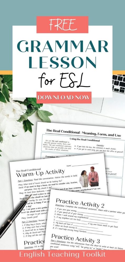 Conditionals Grammar, Esl Writing Activities, Language Acquisition Theories, High School Esl, Ell Newcomers, Esl Grammar, English Lesson Plans, Esl Teaching Resources, Ell Students