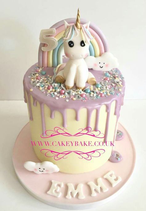 Candy Birthday Cakes, Rainbow Birthday Cake, Unicorn Birthday Cake, 4th Birthday Cakes, 1st Birthday Cakes, Unicorn Cake, Rainbow Cake, Drip Cakes, Girl Cakes