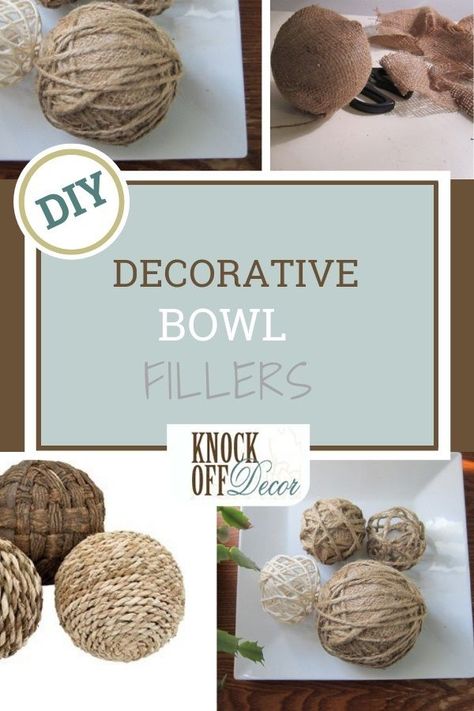 Make some of these easy DIY Decorative Bowl Fillers with simple materials. They will add a nice touch to your home or your office.   Check out this DIY project at   KnockOffDecor.com #diydecor #diycrafts #diyideas #decorideas #diyprojects Diy Decorative Spheres, Decorative Balls Diy, Large Bowl Filler Ideas, Round Bowl Centerpiece Ideas, Diy Decorative Balls In Bowl, Decorative Balls In Bowl Centerpieces, Centerpiece Bowl Filler Ideas, Decorative Bowl Fillers, Decorative Balls In Bowl