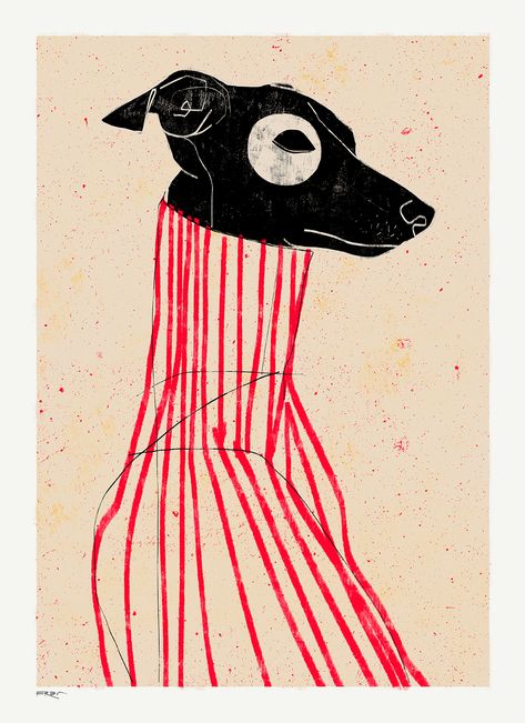 Italian Greyhound Art, Screen Printing Studio, Painting Templates, Pen Art, Flat Illustration, Living Room Art, Dog Art, Creative Inspiration, Art Sketches