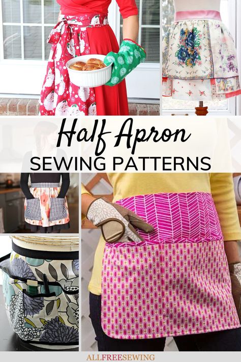 Free Apron Patterns, Sew An Apron, Apron Sewing Patterns, Half Apron Patterns, Free Apron Pattern, Easy Apron, Apron Pattern Free, Half Aprons, Sewing Station