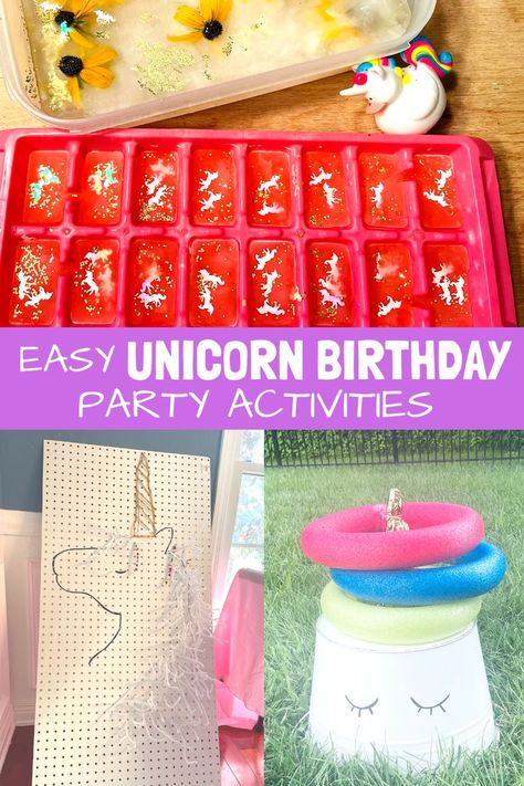 Unicorn Birthday Party Activities, Fun Party Activities, Middle Daughter, Unicorn Games, Rainbow Unicorn Birthday Party, Rainbow Unicorn Party, Pony Birthday Party, Unicorn Themed Birthday Party, Rainbow Unicorn Birthday