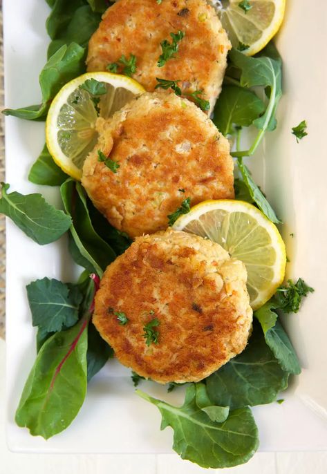 Tuna Patties - The Suburban Soapbox Tuna Cakes Easy, Easy Chicken Fettuccine Alfredo, Gluten Free Crab Cakes, Easy Broccoli Cheddar Soup, Seafood Recipes For Dinner, Tuna Patties Recipes, Honey Glazed Salmon Recipe, Dinner Ideas For Tonight, Tuna Patties