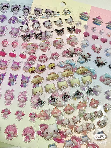 Where To Put Stickers, Sanrio Stickers, Stationery Obsession, Cute Stationary, Beautiful Barbie Dolls, Kawaii Room, Hello Kitty Items, Kawaii Stationery, Kawaii Stickers