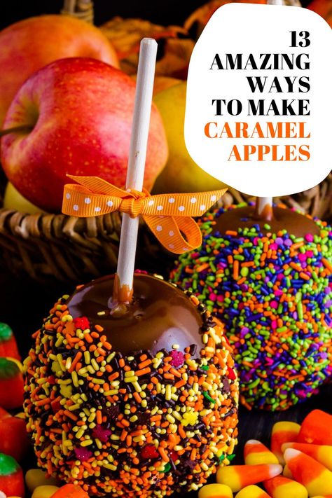 Awesome Caramel Apple Recipes Gourmet Candy Apples, Chocolate Caramel Apples, Apple Ideas, Gourmet Caramel Apples, Candy Apple Recipe, Caramel Apples Homemade, Caramel Apples Recipe, Sommer Mad, Gourmet Apples