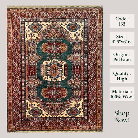 ⚜️ Emerald 💚 ⚜️Our stunning handmade Pakistani rug! Made from 100% wool, this piece adds elegance and warmth to any room. Perfect for a cozy, stylish touch. ✨ • Code: 133 • Origin: Pakistan • Quality: High • Material: 100% Wool • Available Sizes: 4’-6” x 6’6” ⚜️ Don’t miss this one-of-a-kind design and colorful art! • Interested? Comment below or DM for more info. 📞You can call us at (508)7534667 📧Email: michaelsadigh@yahoo.com 📍Location: 370 Boston Turnpike, Shrewsburry, MA 🌐Website: www.... Pakistani Rugs, Rug Gallery, Colorful Art, Luxury Design, Pakistan, Boston, Emerald, Coding, The 100