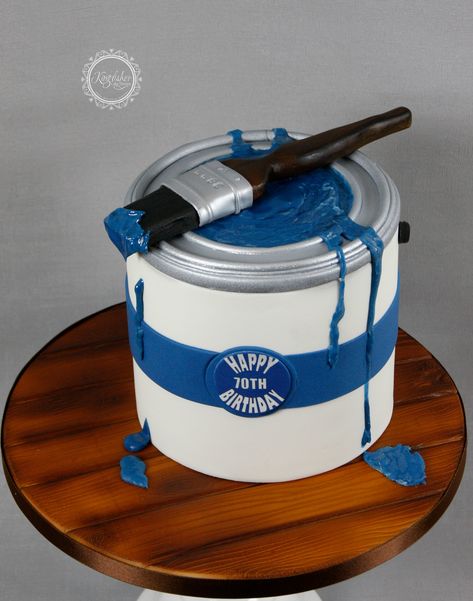 https://flic.kr/p/rk9fEy | Paint Pot Cake | Made for a Painter/Decorator's 70th birthday Painter Cake, 60th Birthday Cake For Men, Pot Cake, Artist Cake, Pot Cakes, Realistic Cakes, Dad Birthday Cakes, Painter And Decorator, Birthday Cakes For Men