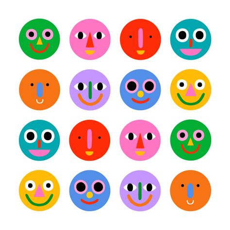 Digital Design Inspiration, Graphic Design Stickers, Pattern Graphic Design, Connected Design, 카드 디자인, Smiley Faces, Graphic Design Pattern, Art And Illustration, Online Portfolio