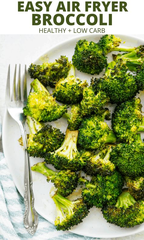 This air fryer broccoli is the best! So easy to make with fresh broccoli in under 10 minutes it's naturally gluten free, low carb and keto. Balsamic vinegar gives it the perfect flavour! #airfryer #broccoli #keto #easy Airfryer Broccoli, Broccoli Keto, Air Fryer Broccoli, Cook Broccoli, How To Cook Broccoli, How To Make Broccoli, Fried Broccoli, Keto Easy, Delicious Paleo Recipes