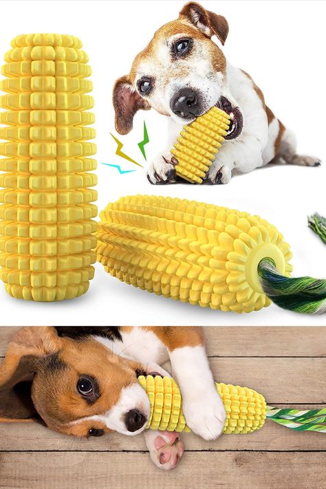 Introducing the unique corn zigzag-shaped dog chew toy. With its nearly indestructible construction, this toy has been tested and approved by countless aggressive chewers. Not only does it promote dental health, but it also features a fun squeaky function that grabs your dog's attention and keeps them entertained. Enhance your dog's playtime with this durable, engaging, and dental-friendly chew toy! #DogToys #DogLovers #HappyDogs #DogTreats #DoggyPlaytime #Dogs #Toys Dog Finds, Dogs Toys, Finds On Amazon, Toy Dog, Interactive Dog Toys, Dog Chew, Toy Puppies, Dog Chew Toys, Chew Toy