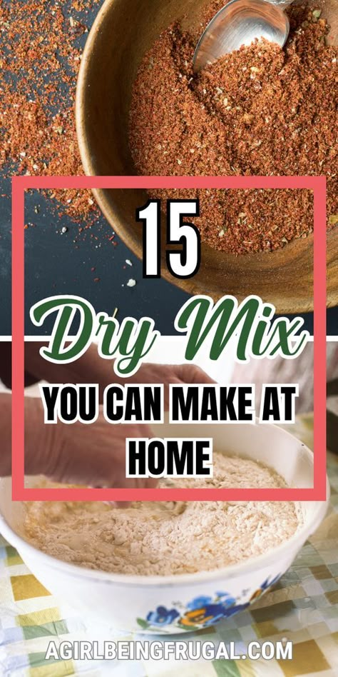 Save time and money by making your own dry mixes at home! 🏠 Say goodbye to unpronounceable ingredients found in store-bought packs. From pancakes to soups, you'll have quick, healthy meals at your fingertips. Click the link to start your DIY journey. How To Make Homemade Seasonings, Diy Dry Soup Mixes, Dry Jar Mixes, Homemade Dry Seasoning Mixes, Dry Rice Mix Recipes, Dry Cream Soup Mix Recipes, Diy Mixes In A Jar, Dry Mixes For Pantry, Make Your Own Mixes