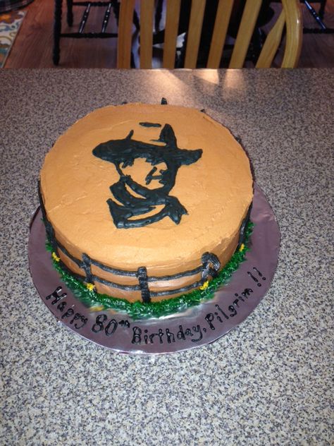 This was for my Dads birthday, a huge John Wayne fan. John Wayne Birthday Party, Dads Birthday, Cupcake Ideas, Cool Birthday Cakes, Movie Party, Cake Designs Birthday, Foodie Food, John Wayne, 60th Birthday