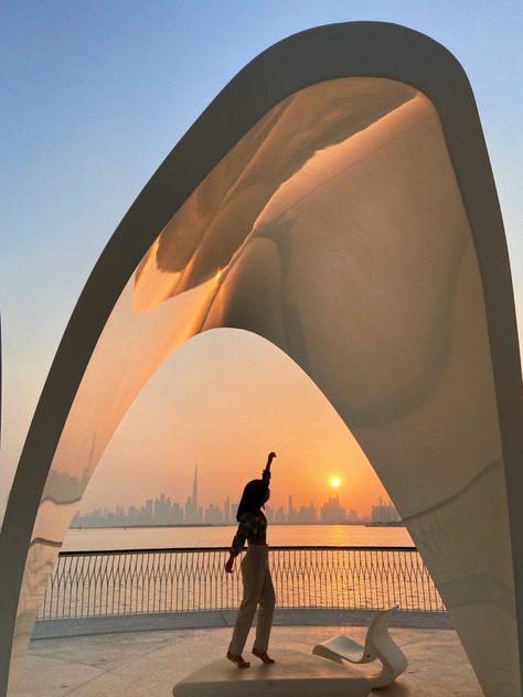 #dubaicreekharbour #dubai Dubai Picture Ideas, Dubai Creek Harbour, Dubai Creek, Cloud Gate, Abu Dhabi, Picture Ideas, Dubai, Travel