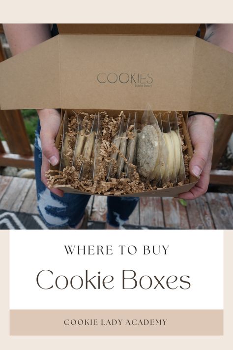 Dozen Cookies Packaging, Gourmet Cookie Packaging, Cookie Delivery Packaging, Assorted Cookie Box Ideas, Cookie Labels Packaging, How To Ship Cookies, Home Cookie Business, Cookie Aestethic, How To Package Cookies