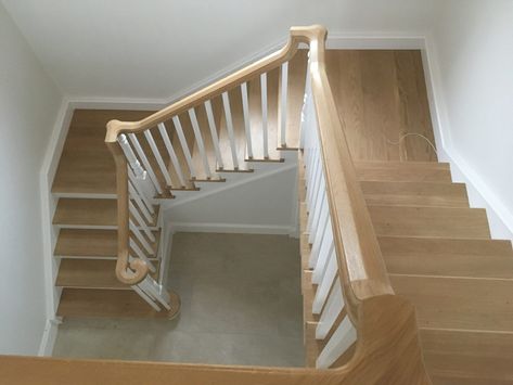 County Life - Double Quarter Turn Images | Stairparts Direct Quarter Turn Staircase, Turn Staircase, Staircase Spindles, Stair Case, Stair Parts, Home Stairs Design, Newel Posts, House Stairs, Stairs Design