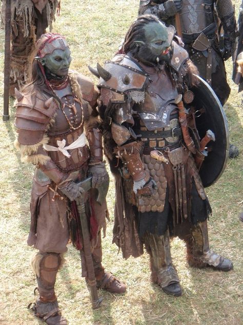 Orc warriors by BloodworxSander on DeviantArt Female Orc, Orc Warrior, Fantasy Role Playing, Larp Costume, Leather Armor, Fantasy Costumes, Fantasy Armor, High Fantasy, Fantasy Inspiration