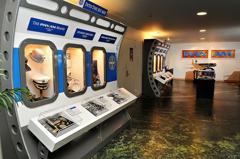 Pan Am Exhibit Explores the Decadent Days of Air Travel Airport Theme, Pearl Harbour, Agency Office, Aviation Theme, Aviation Museum, Retail Store Interior Design, Retail Store Interior, Experience Center, Pan Am