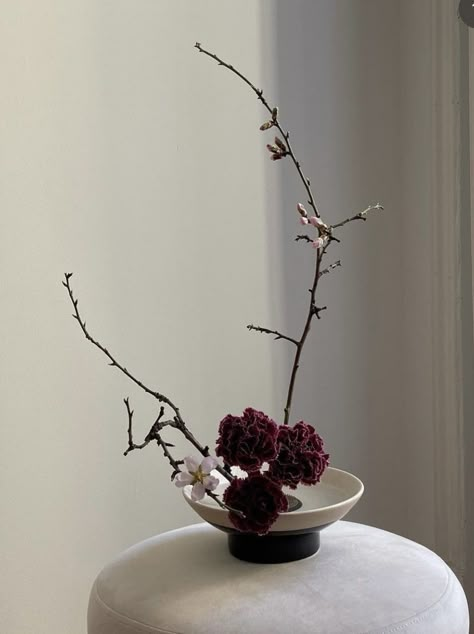 Ikebana Orchid, Contemporary Floral Arrangements, Winter Ikebana, Kenzan Flower Arrangement, Ikebana Centerpiece, Ohara Ikebana, Interior Greenery, Japanese Floral Design, Ceramic Business