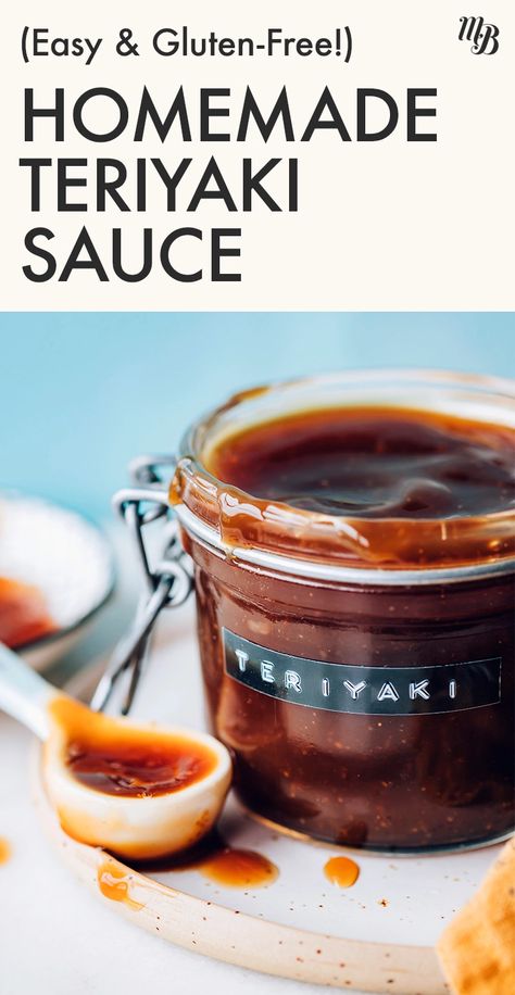 Our Easy Homemade Teriyaki Sauce is a naturally sweetened, gluten-FREE (and soy-free optional) take on the traditional favorite! It's salty, sweet, TANGY, and requires just 6 INGREDIENTS to make. Whole30 Vegan, Arbonne Recipes, Fry Sauce, Aip Paleo, Homemade Teriyaki Sauce, Allergy Free Recipes, Teriyaki Sauce, Arbonne, Vegan Options