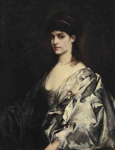 Hans Makart Hans Larwin, Hans Makart, European Dress, Shades Of Gray, Dove Grey, Shades Of Grey, Art And Design, Portrait Painting, Mona Lisa