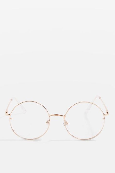 Clear Round Glasses, Rose Gold Glasses, Circle Glasses, Fancy Glasses, Chain Ring Gold, Glasses Trends, Gold Glasses, Round Glasses Frames, Sneakers Fashion Outfits