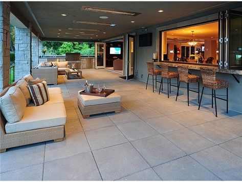 Seattle Dream Home Outdoor entertaining area Back Porch Designs, Dream Porch, House With Porch, Porch Design, Building Ideas, Folding Doors, Outdoor Kitchen Design, Entertaining Area, Indoor Outdoor Living