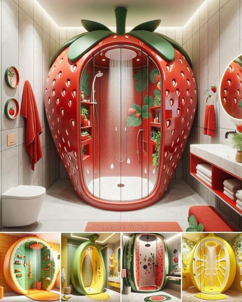 Unusual Showers, Unusual Fireplaces, Fun Furniture Design, Food Furniture, Simple Furniture Design, Summertime Decor, Crazy Houses, Kitchen Drawing, Childrens Bathroom