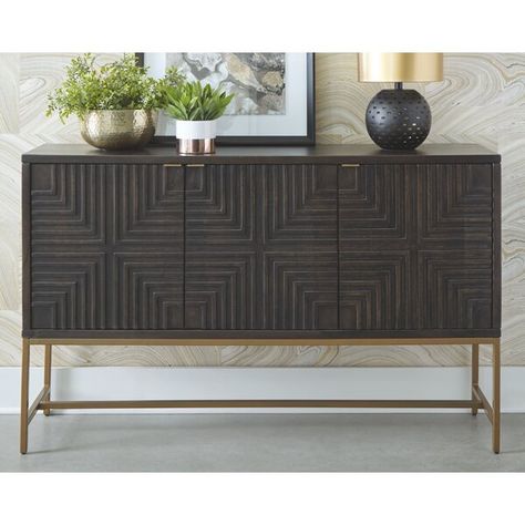 Everly Quinn Planas 58'' Wide Buffet Table & Reviews | Wayfair Buffet Console, Accent Chests And Cabinets, Console Cabinet, Media Cabinet, Ashley Furniture Homestore, Open Frame, Accent Cabinet, Cabinets For Sale, Sideboard Buffet