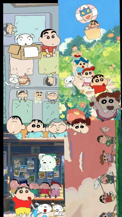 Shinchan With Friends, Shinchan Friends, Shinchan Wallpaper, Sinchan Wallpaper, Cat Phone Wallpaper, Sinchan Cartoon, Asthetic Picture, Blink Book, Peace Illustration