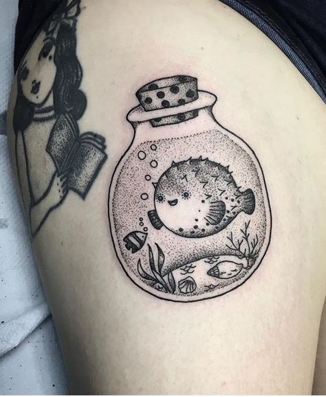 Sarah Whitehouse fish tattoo Fish Bowl Tattoo, Bowl Tattoo, Tank Tattoo, Erlenmeyer Flask, Cute Little Tattoos, Fish Tattoo, Little Tattoos, Fish Bowl, Couple Tattoos