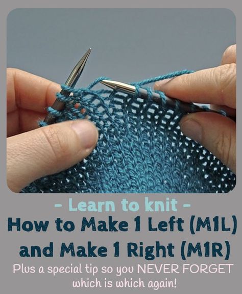 M1r Knitting, Knitting Increase, Knitting Hacks, Bamboo Knitting Needles, Learn To Knit, Knitting Help, Knitting Stitches Tutorial, Knitting Basics, Knit Basket