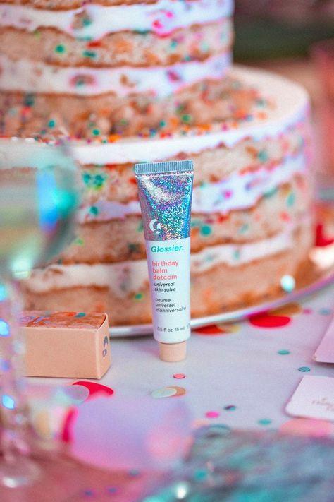 9 Birthday-Cake-Scented Beauty Products — Because Life Should Always Be a Party! Glossier Balm, Glossier Balm Dotcom, 9th Birthday Cake, Glossier Lip Balm, Homemade Moisturizer, Glossy Makeup, Milk Bar, Balm Dotcom, Trendy Makeup