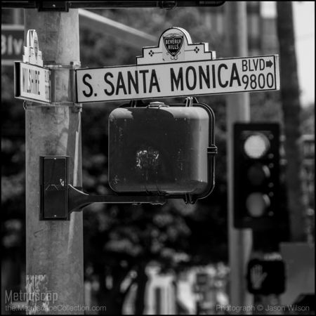 Framed Black and White prints of  South Santa Monica Boulevard Street Signs Photography, Los Angeles Black And White, La Pictures, Los Angeles California Photography, Los Angeles Photography, Santa Monica Blvd, Cityscape Photography, Photo Dimensions, California Photography