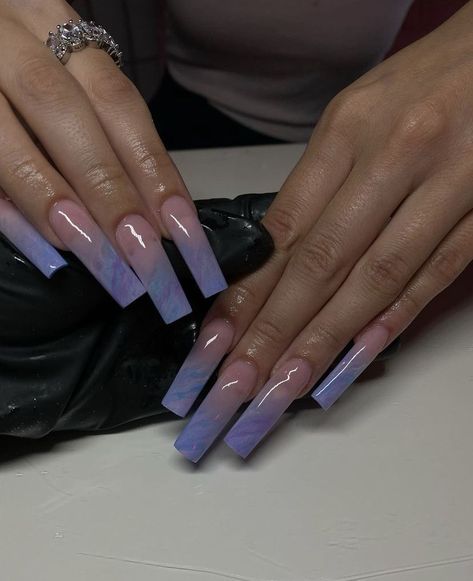 #acrylic #aesthetic #purple #purplenails #marble #marblenails #ombre #ombrenails #nails Blue Pink Nails, Acrylic Aesthetic, Marble Acrylic Nails, Dark Purple Nails, Purple Ombre Nails, Natural Acrylic Nails, Long Square Nails, Tapered Square Nails, Purple Acrylic Nails