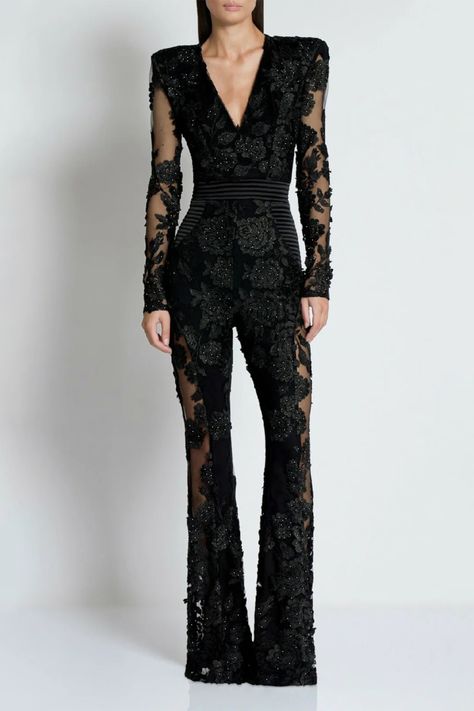 Elegance meets enchantment in this Alma Deep-V Lace Jumpsuit. Crafted with luxurious materials, it enhances your allure and adds an air of sophistication. Whether it's a gala, a formal event, or an evening of pure glamour, this jumpsuit is your key to stand out with grace.Size(cm)/(inch)SMLBust84889232.7634.3235.88Waist67717526.1327.6929.25Hips 87919533.9335.4937.05Length （cm）159160161Material: Polyester*The above data is for flat dimensions, and the high elastic fabric can be stretched.*The abo Womens Dress Suit, Jumpsuit Evening, Jumpsuit Lace, Black Lace Jumpsuit, Chic Outerwear, Long Sleeve Suit, Tie Fashion, Hoodies Men Style, Lace Jumpsuit