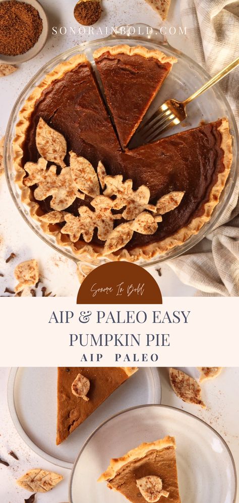 Aip Pie Crust Recipe, Paleo Pumpkin Pie Filling, Aip Pie Crust, Aip Pumpkin Dessert Recipes, Paleo Pumpkin Pie Recipe, Aip Pumpkin Recipes, Pumpkin Pie Coconut Milk, Egg Free Pumpkin Pie, Aip Recipes Easy