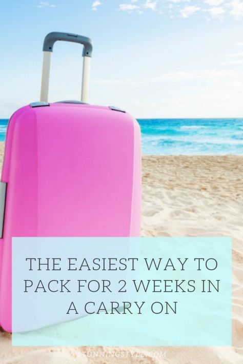 Carry On For 2 Weeks, Pack For 2 Weeks, 2 Weeks In Italy, Beach Vacation Packing, One Suitcase, Summer Packing, Beach Packing, Carry On Packing, Packing Guide