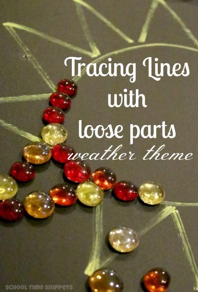 Such a fun and creative activity for your preschooler! Trace lines using loose parts-- adaptable to any theme! Weather Provocations, Classroom Stations, Discovery Table, Trace The Lines, Engineering Challenges, Preschool Weather, Montessori Activity, Tracing Lines, Weather Theme