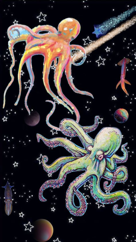 zoomed in the last post // my version of #Michelangelo ‘s #Creationofadam //  #octopus #space #wallpaper #aliens #fyp #art Cute Octopus Wallpaper, Octopus Wallpaper, Cute Octopus, Space Wallpaper, Last Post, Aliens, Octopus, Art