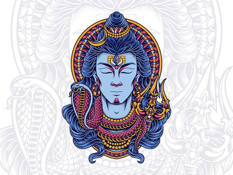 Shiva - Destroy & Transform by Rahadil Hermana on Dribbble Shiva Illustration, Shiva Shankar, Modern Art Canvas Painting, Lord Mahadev, Shiva Tattoo Design, Shiva Tattoo, Lord Shiva Statue, Lord Shiva Hd Wallpaper, Shiva Wallpaper